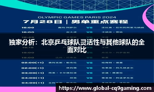 独家分析：北京乒乓球队灵活性与其他球队的全面对比